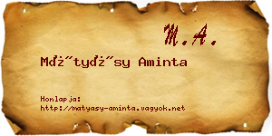 Mátyásy Aminta névjegykártya